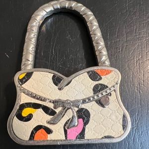 ONE PRE-OWNED 3” SILVERTONE AND ENAMEL PURSE HOLDER CTM1